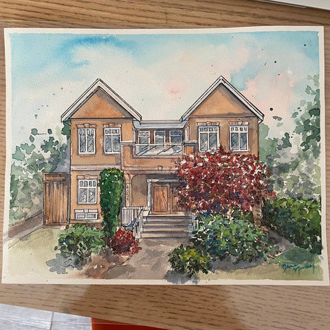 Custom home watercolour