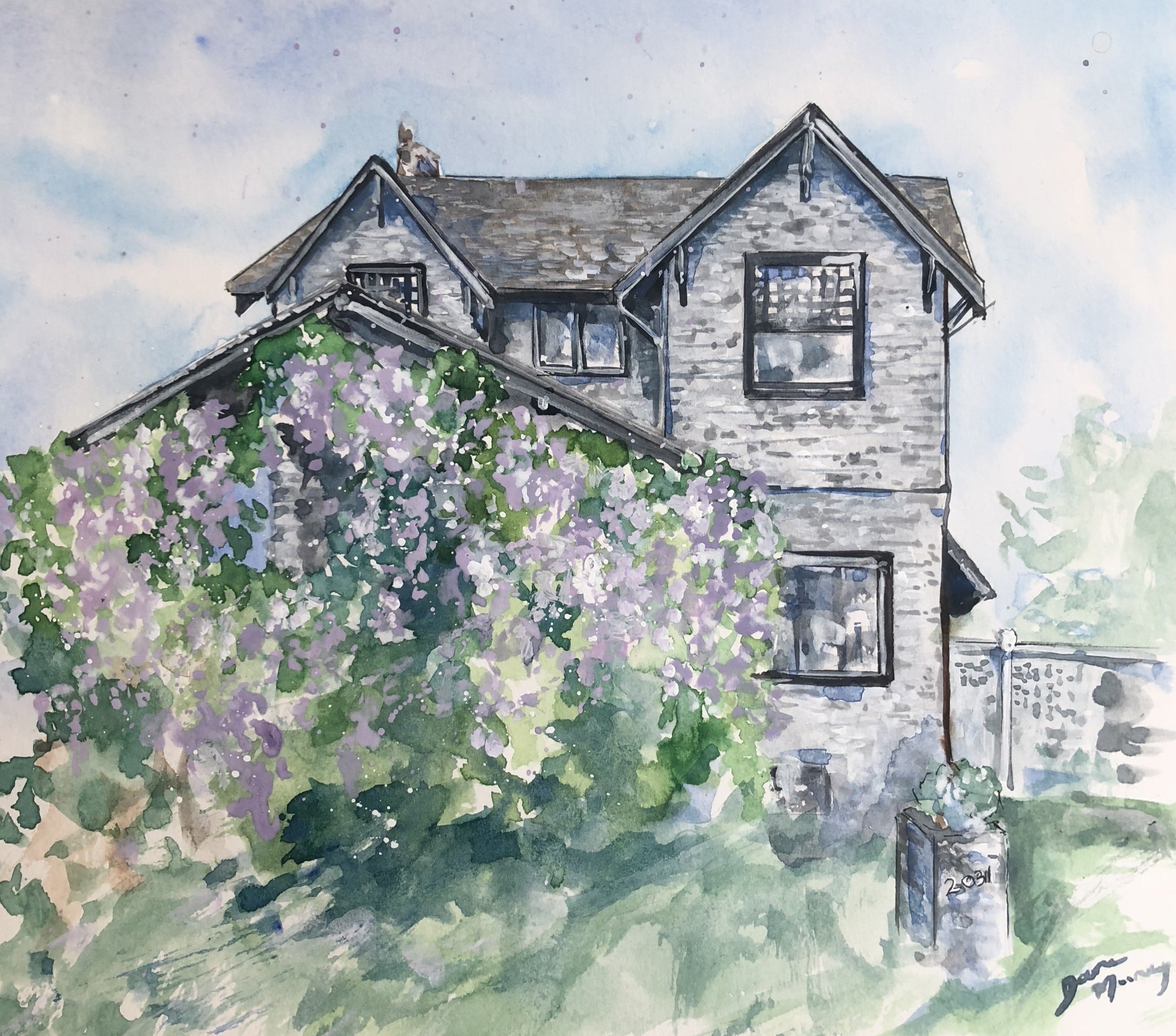 Custom home watercolour