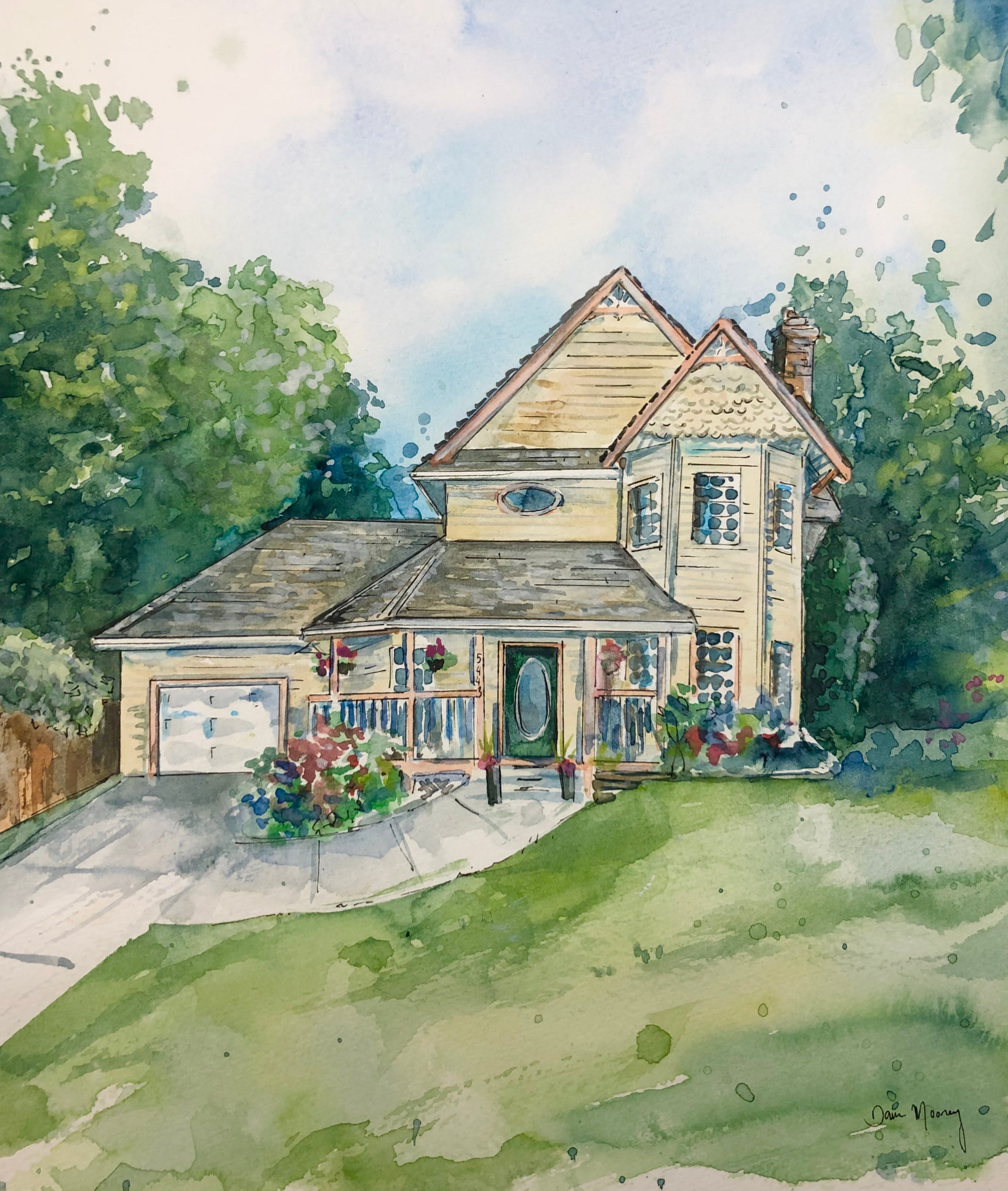 Custom Home Portrait Painting