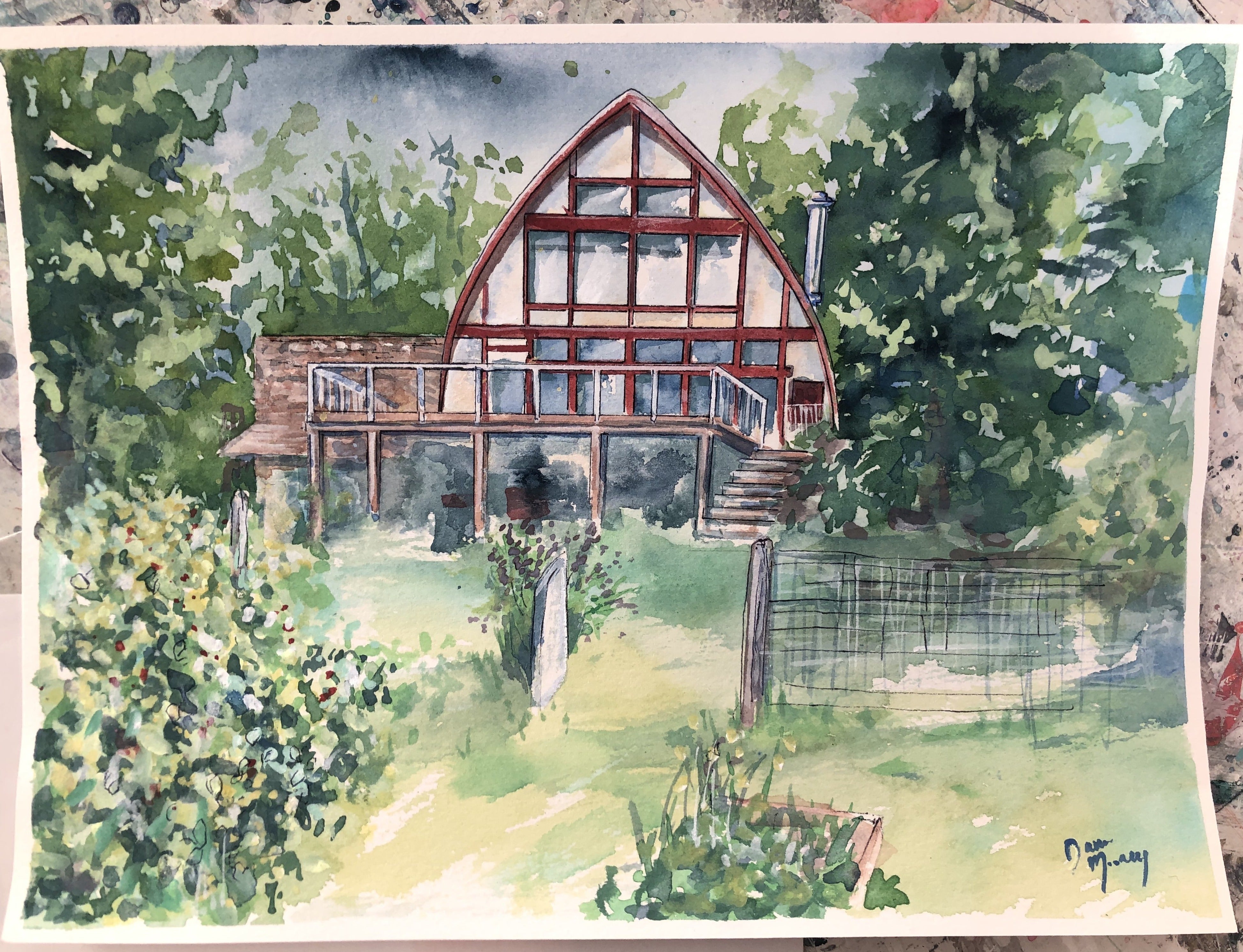 Custom home watercolour