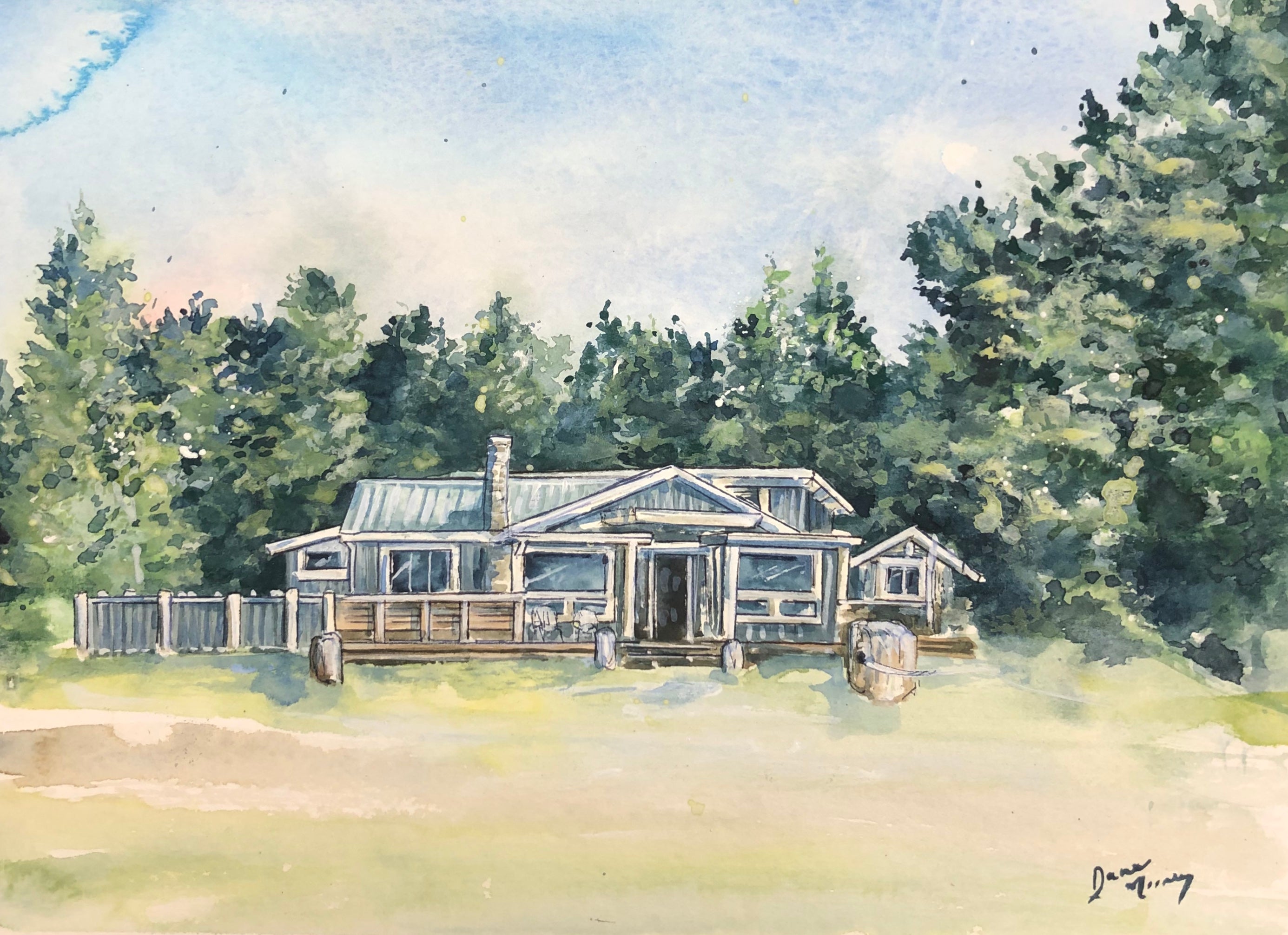 Custom home watercolour