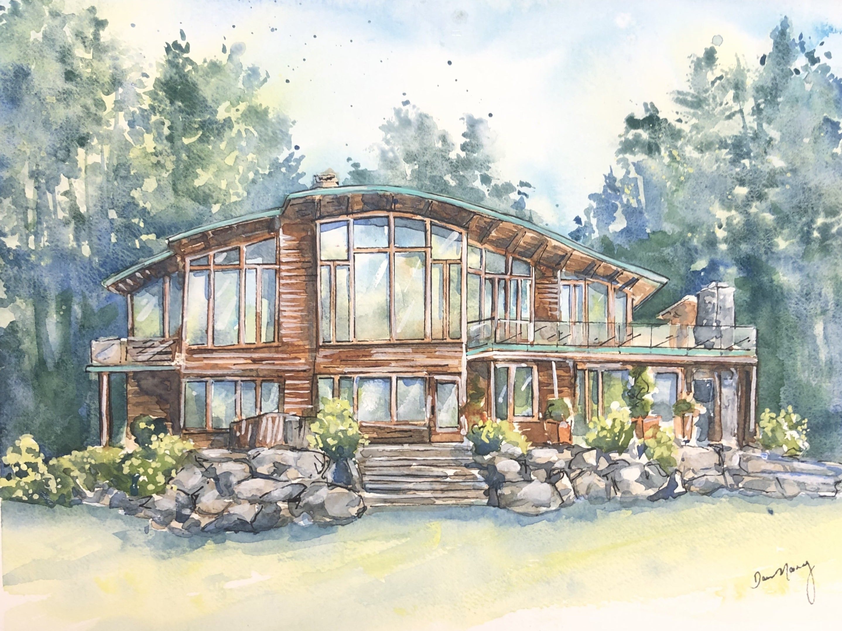 Custom home watercolour