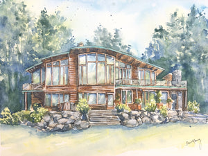 Custom Home Portrait Painting