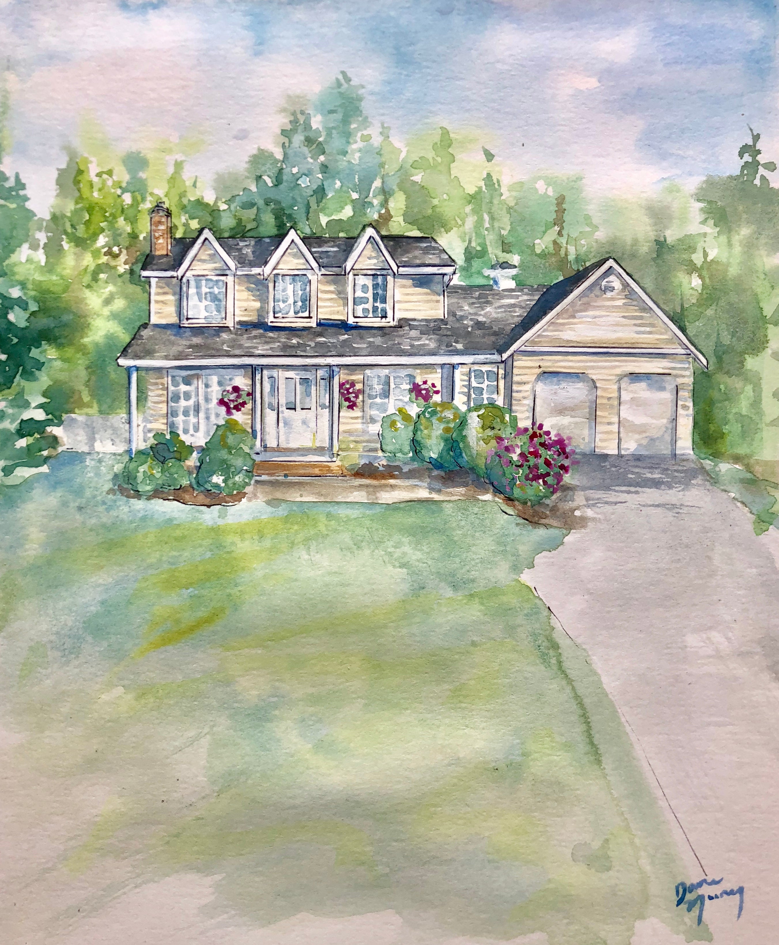 Custom Home Portrait Painting